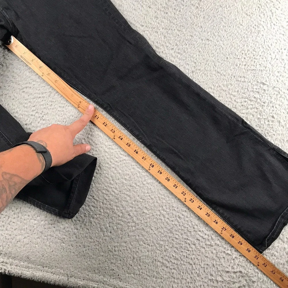 Madewell Roadtripper Skinny Flare Jeans Women 29 Black High Rise Side Slit Denim